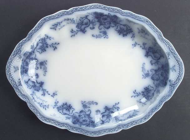 Richmond (Flow Blue, No Gold Accent) 16" Oval Serving Platter