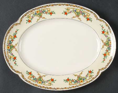 Riviera (Multicolor Flowers) 10" Oval Serving Platter