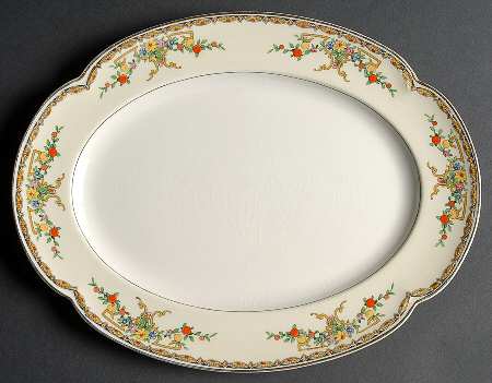 Riviera (Multicolor Flowers) 12" Oval Serving Platter