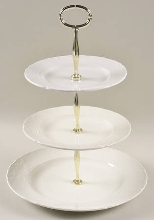 Richmond White 13 7/8"-14 1/4" 3-Tiered Serving Tray(DP,SP,BB) HC