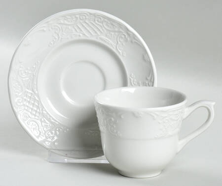 Richmond White Flat Demitasse Cup & Saucer Set by Johnson Brothers