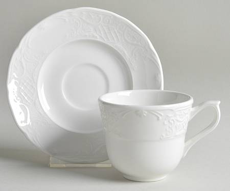 Richmond White Flat Continental Cup & Saucer Set