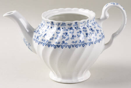 Rose Bouquet Blue Teapot No Lid