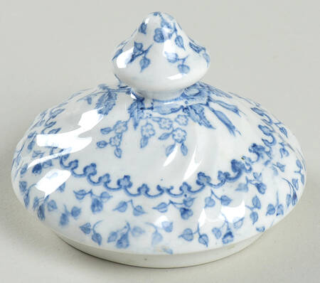 Rose Bouquet Blue Lid for Sugar Bowl