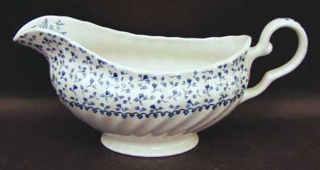 Rose Bouquet Blue Gravy Boat