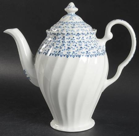 Rose Bouquet Blue Coffee Pot & Lid