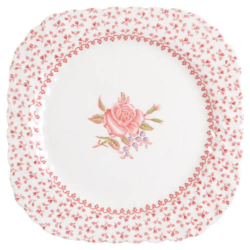 Rose Bouquet Pink Square Salad Plate