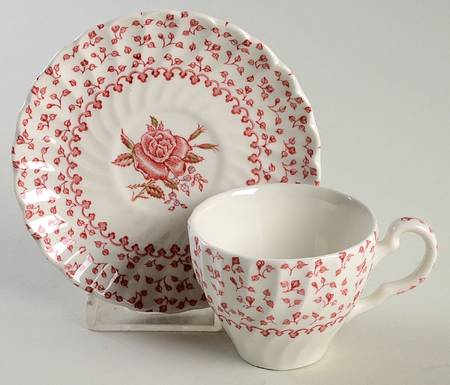 Rose Bouquet Pink Flat Demitasse Cup & Saucer Set