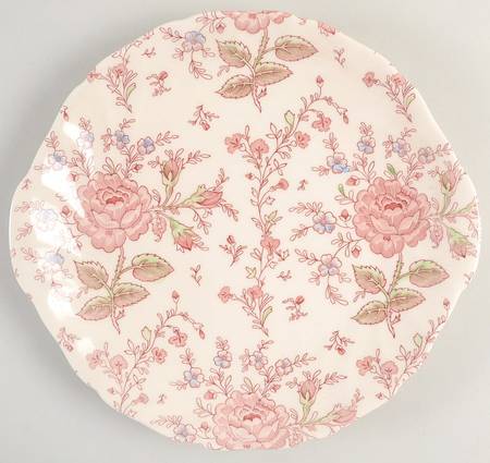 Rose Chintz Pink ("Made in England" Mark) Handled Cake Plate