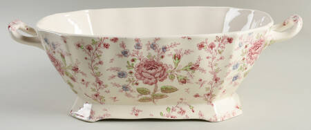 Rose Chintz Pink ("Made in England" Mark) Rectangular Tureen No Lid