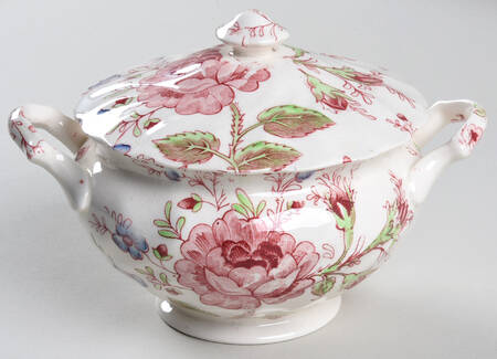 Rose Chintz Pink ("Made in England" Mark) Sugar Bowl & Lid