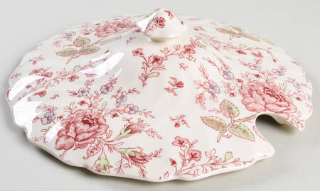 Rose Chintz Pink ("Made in England" Mark) Lid for Round Vegetable