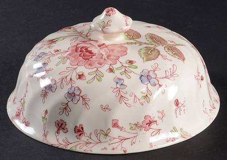 Rose Chintz Pink ("Made in England" Mark) Lid for Muffin Dish