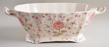 Rose Chintz Pink ("Made in England" Mark) Rectangular Tureen No Lid