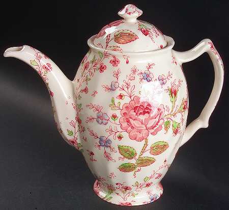 Rose Chintz Pink ("Made in England" Mark) Small Coffee Pot & Lid by Johnson Brothers