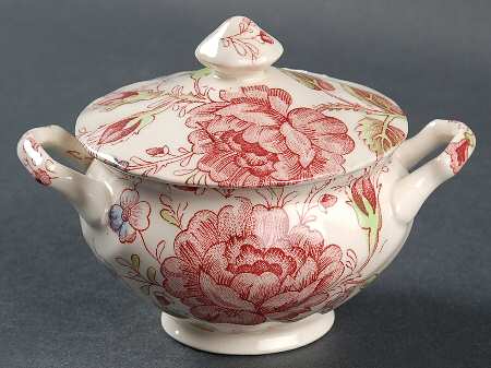 Rose Chintz Pink ("Made in England" Mark) Mini Sugar Bowl & Lid
