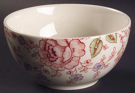 Rose Chintz Pink ("Made in England" Mark) Noodle Bowl