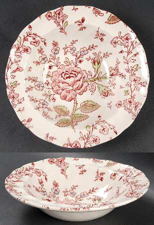 Rose Chintz Pink ("Made in England" Mark) Rim Fruit/Dessert (Sauce) Bowl