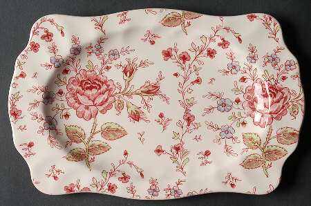 Rose Chintz Pink ("Made in England" Mark) 10" Rectangular Serving Platter