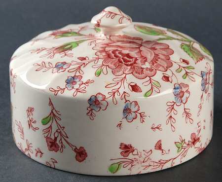 Rose Chintz Pink ("Made in England" Mark) Lid for Round Butter
