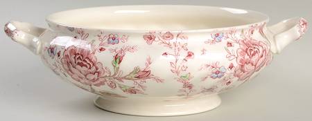 Rose Chintz Pink ("Made in England" Mark) Round Vegetable No Lid
