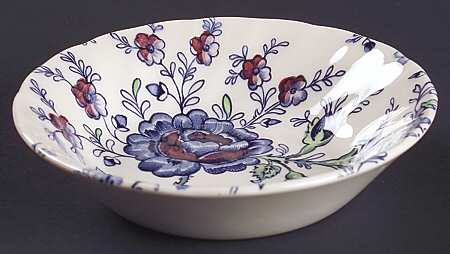 Rose Chintz Blue Fruit/Dessert (Sauce) Bowl