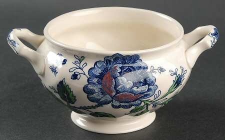 Rose Chintz Blue Sugar Bowl No Lid