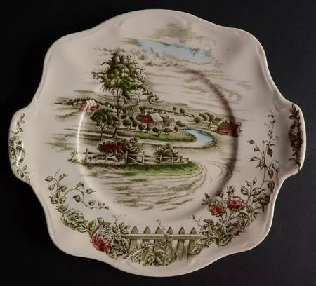 The Road Home Square Handled Cake Plate
