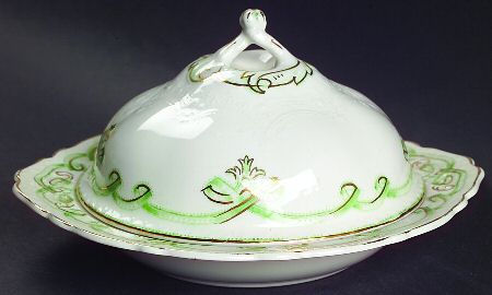 Rolland Green Round Covered Butter