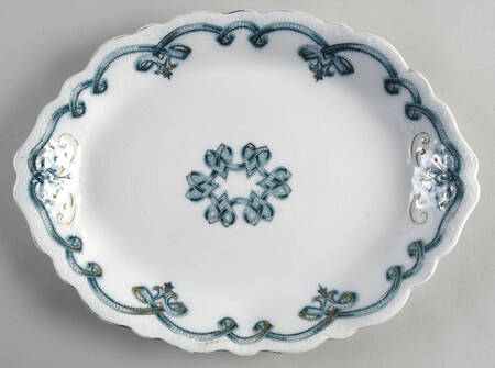 Rolland Blue Green 12" Oval Serving Platter