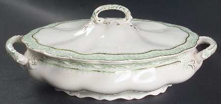 Ruth Green Oval Covered Vegetable
