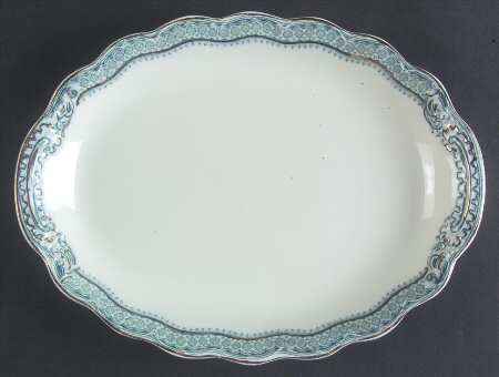 Ruth Blue Green 10" Oval Serving Platter