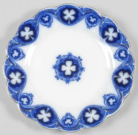 Savoy (Flow Blue, Gold Accent) Luncheon Plate