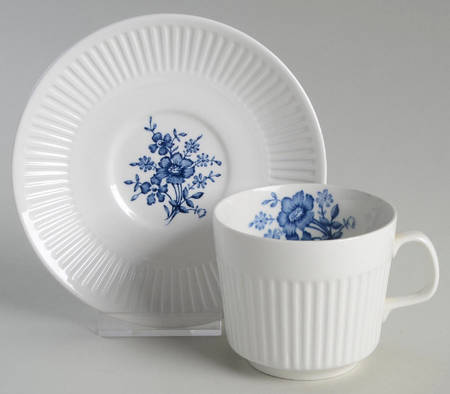 Scandia Blue Flat Cup & Saucer Set