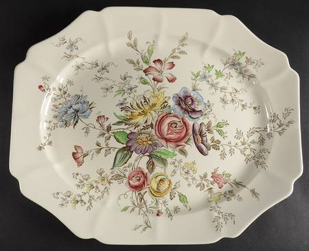 Sheraton (Floral Center) 17" Oval Serving Platter