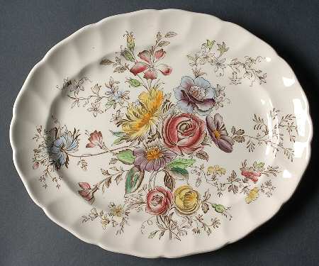 Sheraton (Floral Center) 11" Oval Serving Platter