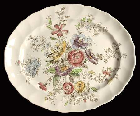 Sheraton (Floral Center) 13" Oval Serving Platter
