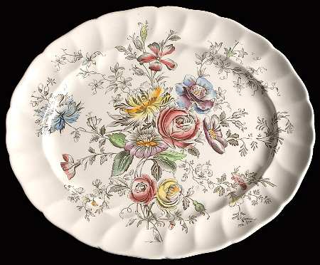 Sheraton (Floral Center) 15" Oval Serving Platter