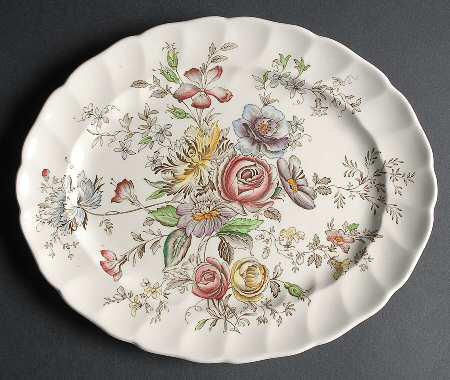 Sheraton (Floral Center) 10" Oval Serving Platter