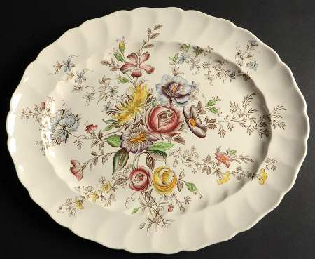 Sheraton (Floral Center) 17" Oval Serving Platter