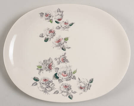 Shower of Roses 12" Oval Serving Platter