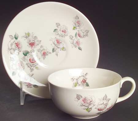 Shower of Roses Flat Cup & Saucer Set
