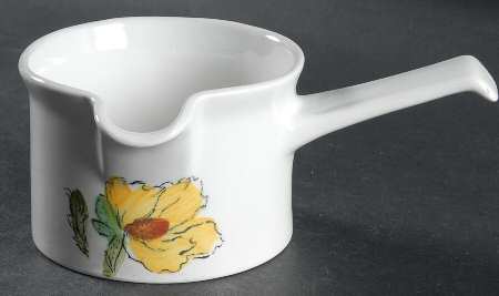 Sierra (White Background, Yellow Flowers) Gravy Boat