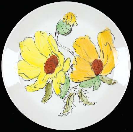 Sierra (White Background, Yellow Flowers) Bread & Butter Plate