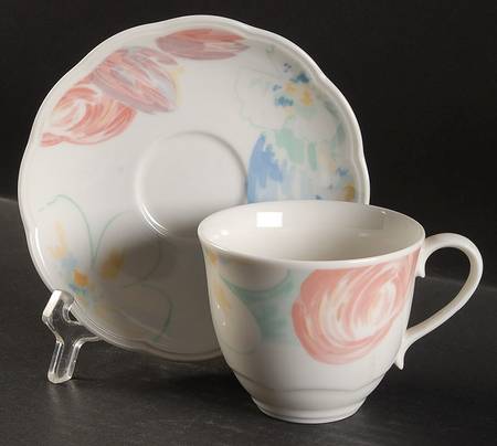 Spring Impressions Flat Cup & Saucer Set
