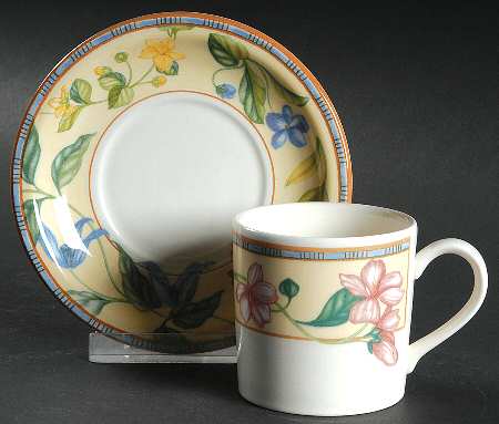 Spring Medley Flat Demitasse Cup & Saucer Set