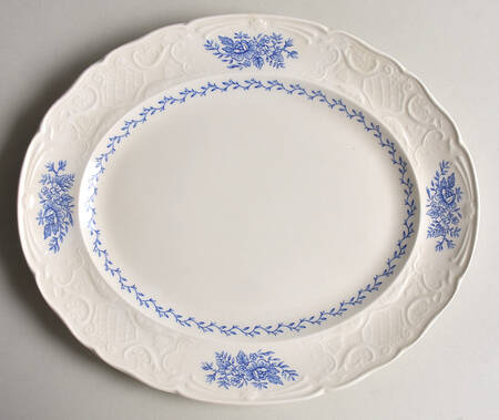Springfield (Blue Flowers) 12" Oval Serving Platter