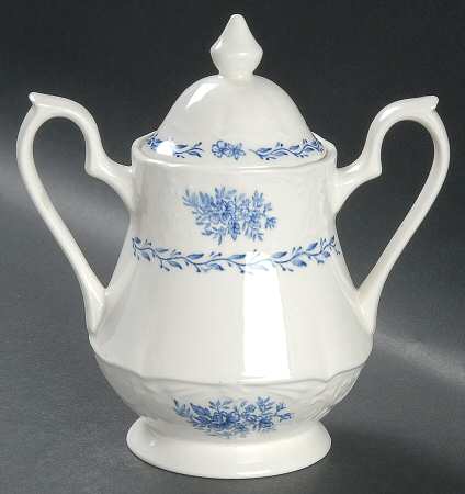 Springfield (Blue Flowers) Sugar Bowl & Lid