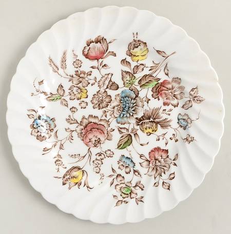 Staffordshire Bouquet Brown Multicolor Salad Plate