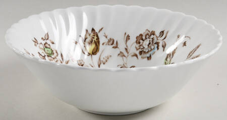 Staffordshire Bouquet Brown Multicolor 8" Round Vegetable Bowl